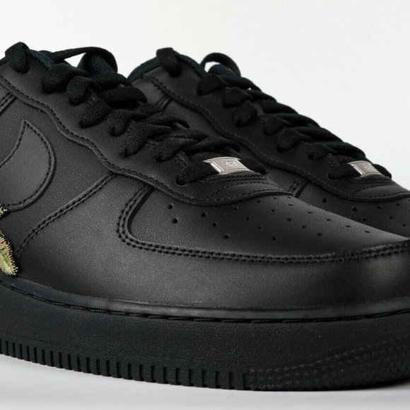 Nike Air Force 1 Custom Black Shoes Red Rose Flower Floral Men Women Kids Low main image 10